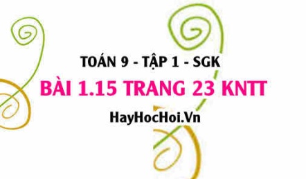 Bài 1.15 trang 23 Toán 9 tập 1 Kết nối tri thức SGK